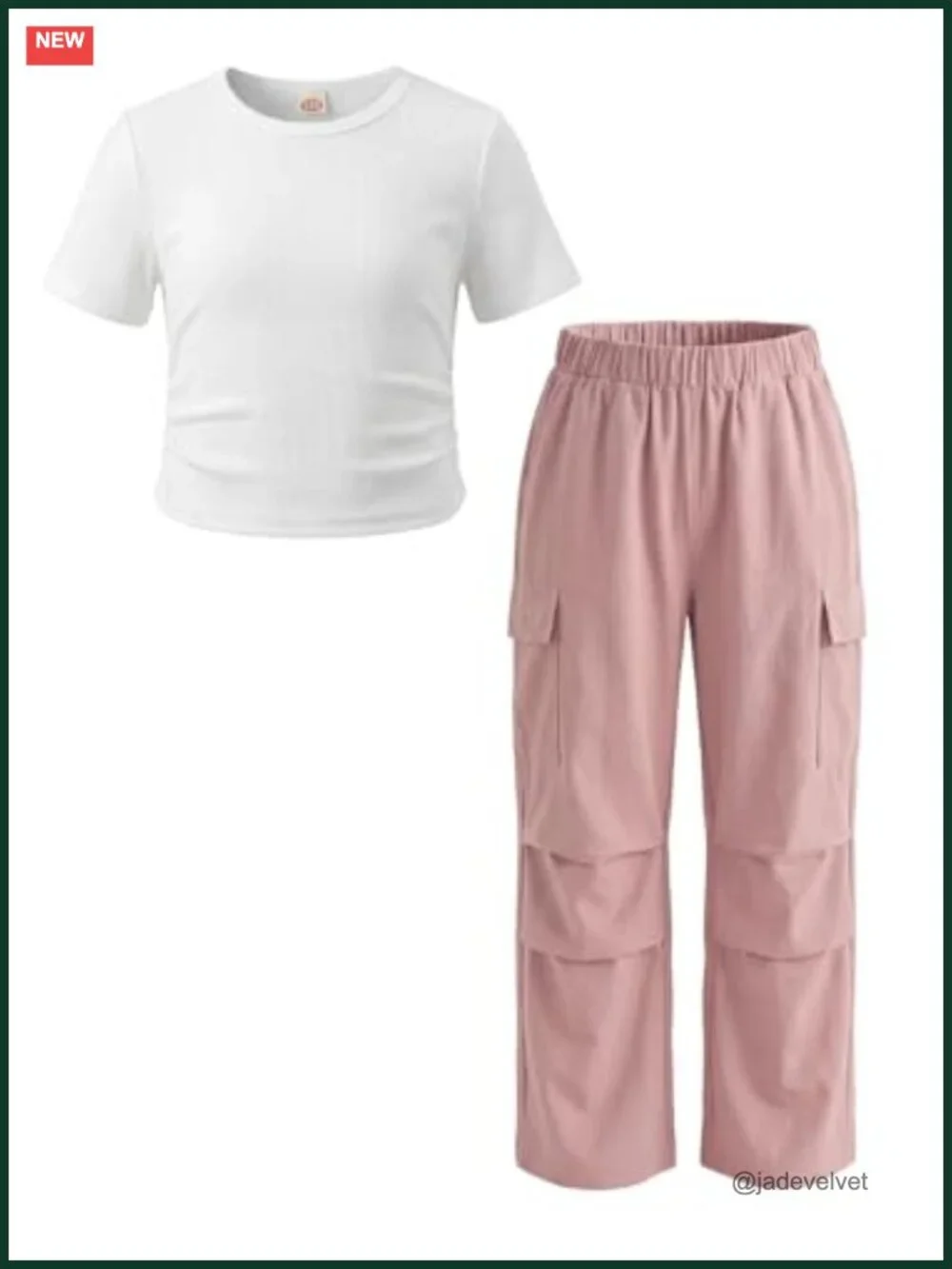 Girls Cargo Outfit Set 2 Piece Athleisure School Travel Clothes